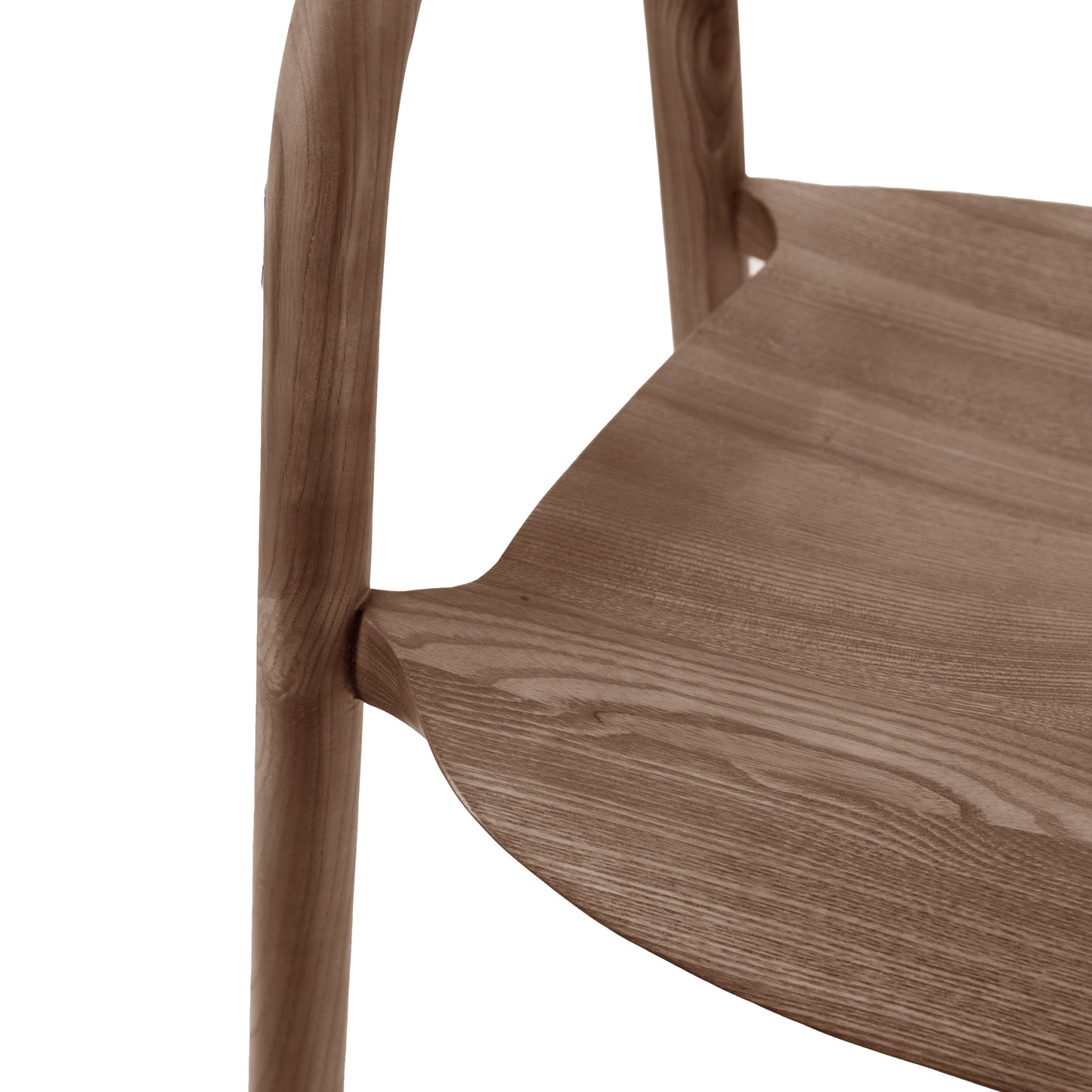 Midro walnut dining chair with arms - unupholstered