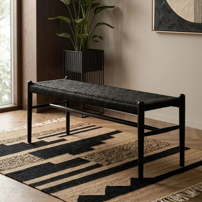 Carsenn dining bench - rope seat