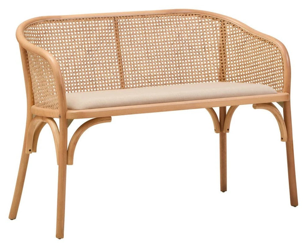 Century dining bench with arms