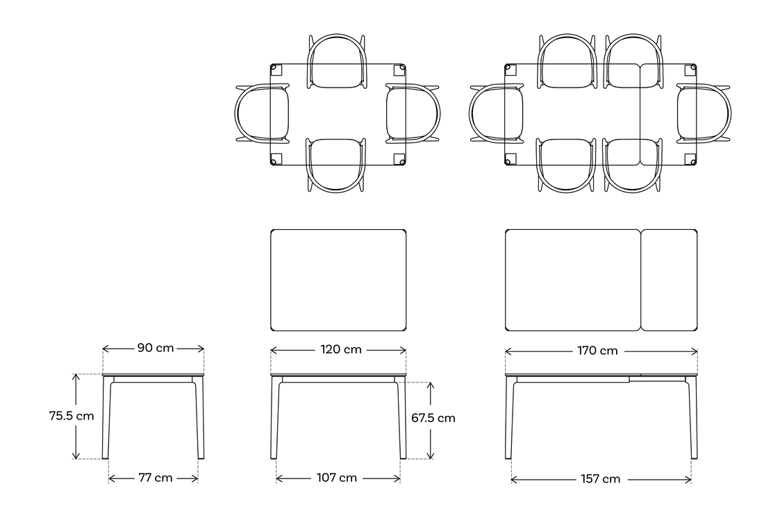 Swyft Extending Dining Table 01 - More Sizes & Colours