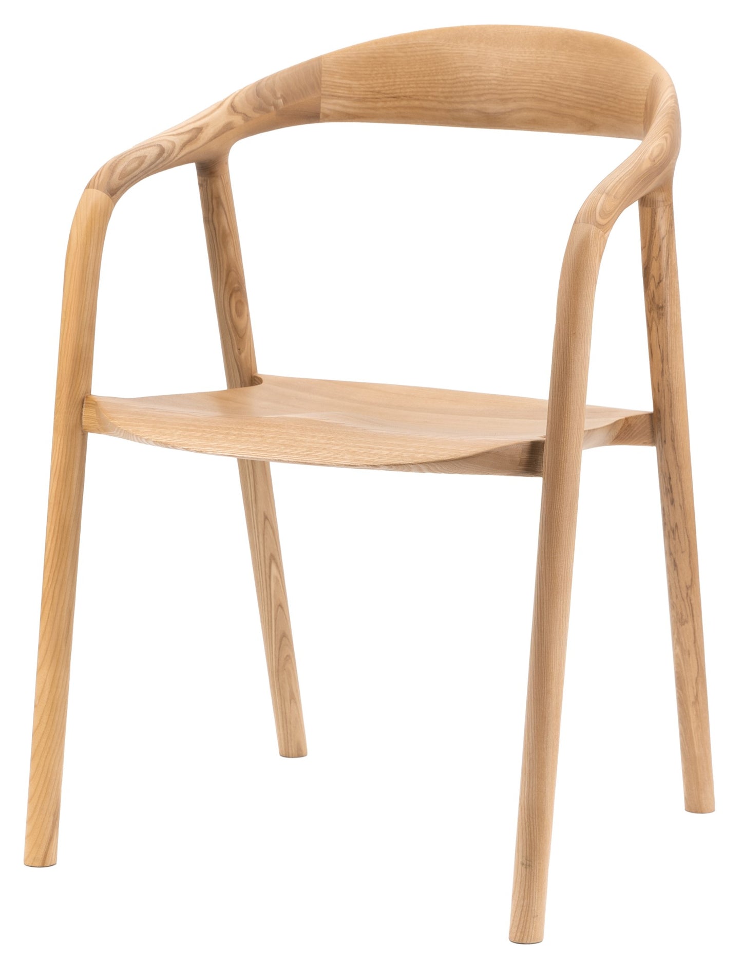 Midro oak dining chair with arms - unupholstered