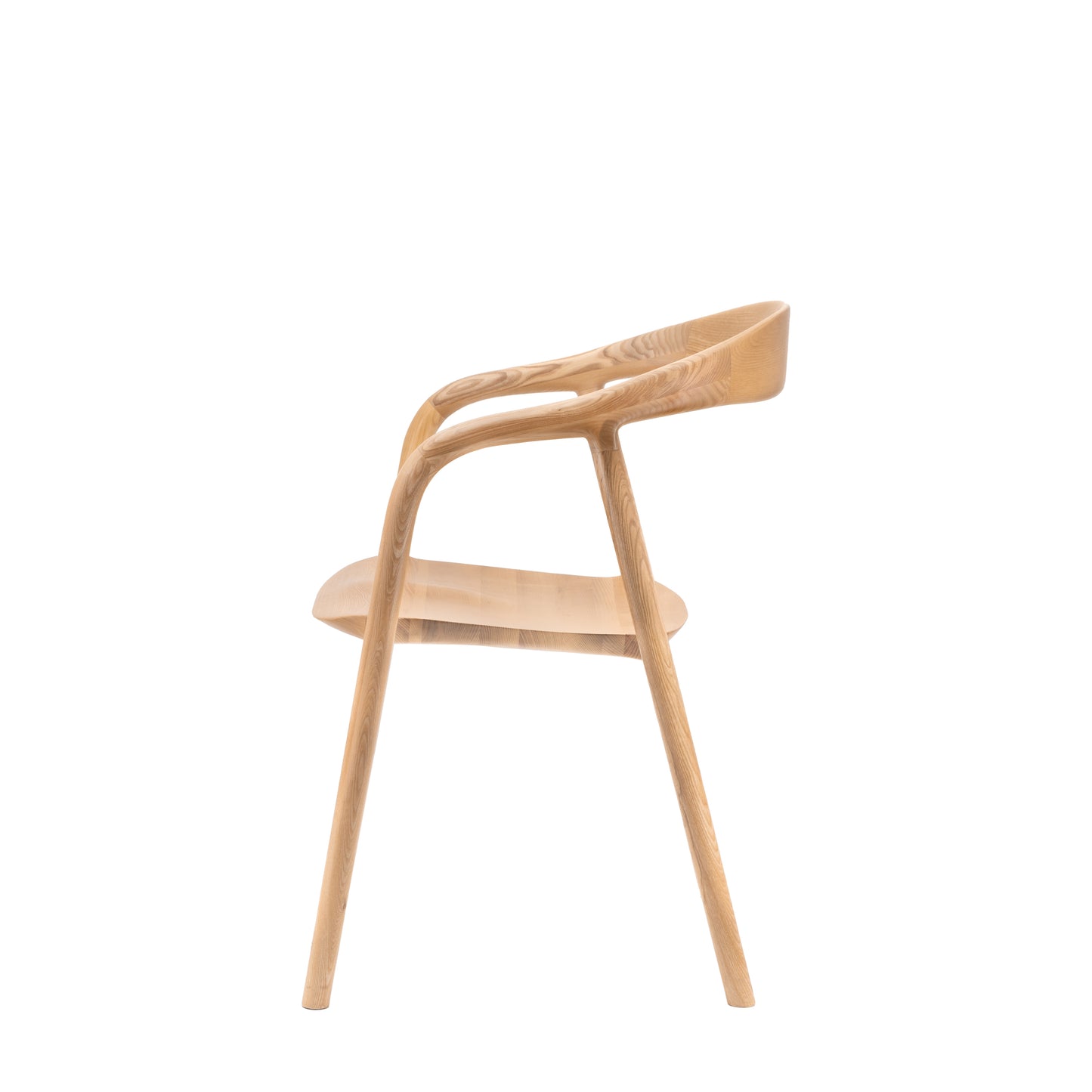 Midro oak dining chair with arms - unupholstered