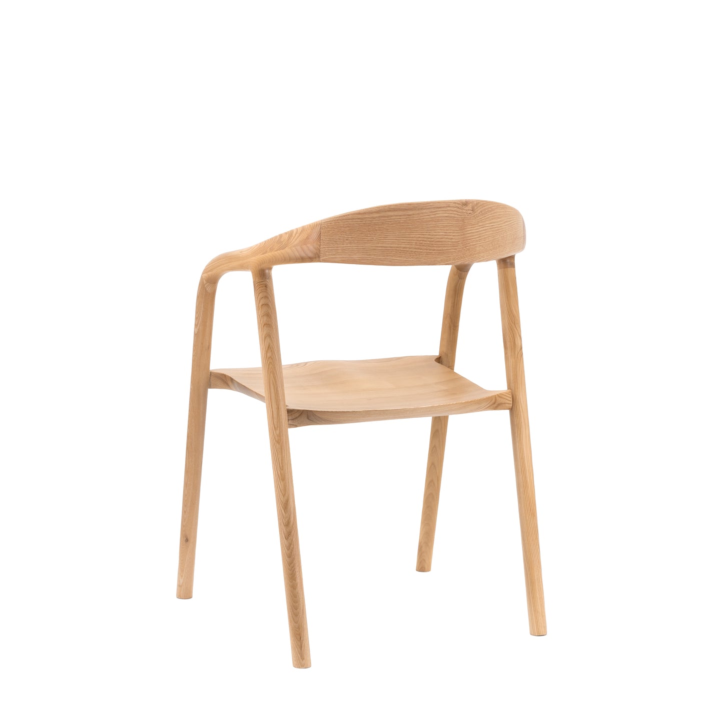 Midro oak dining chair with arms - unupholstered