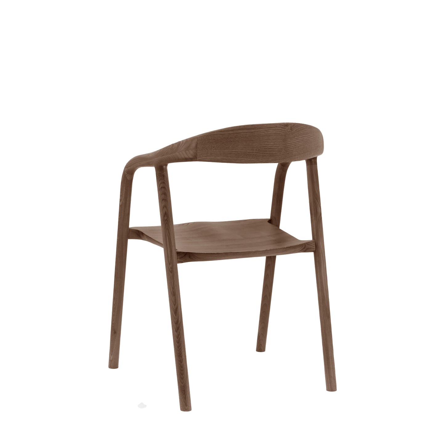 Midro walnut dining chair with arms - unupholstered