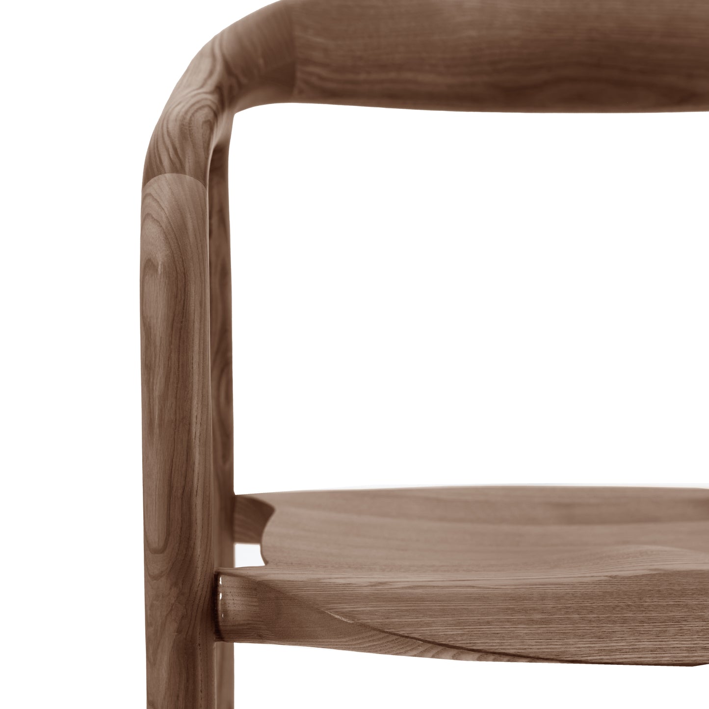 Midro walnut dining chair with arms - unupholstered