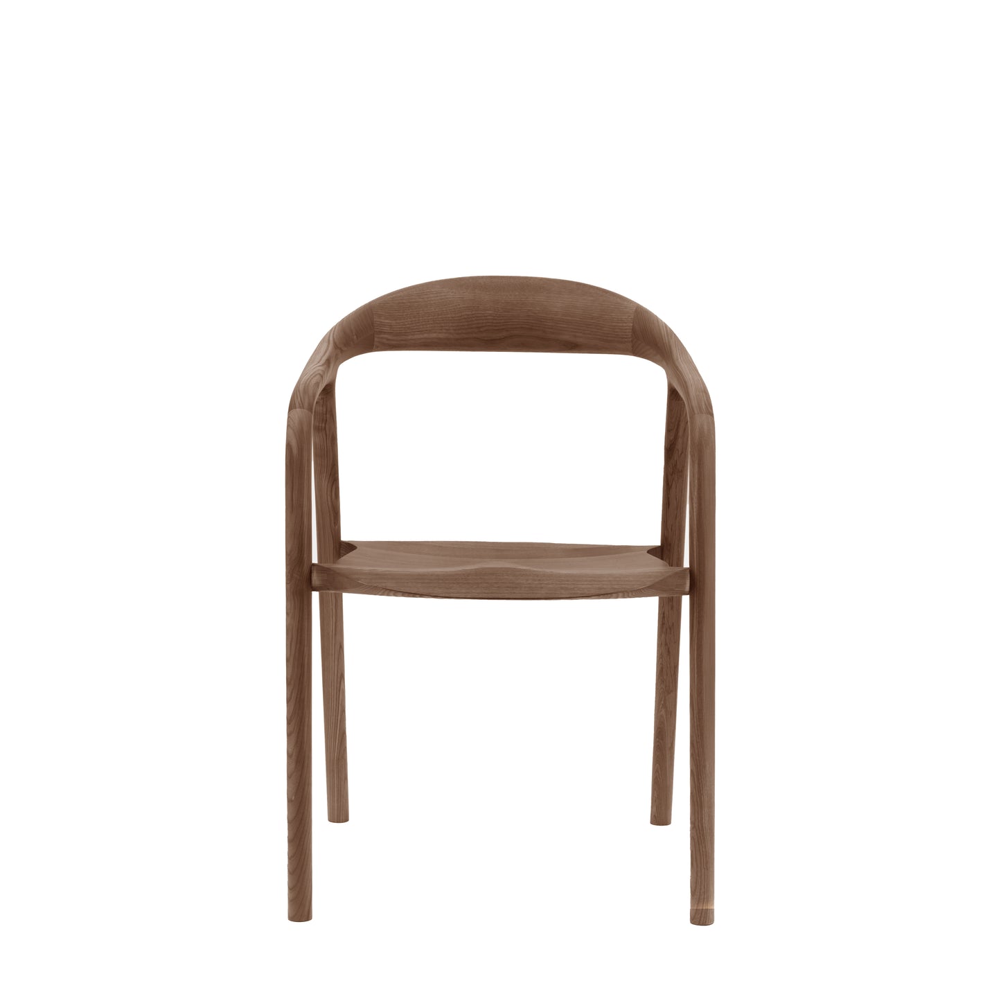 Midro walnut dining chair with arms - unupholstered