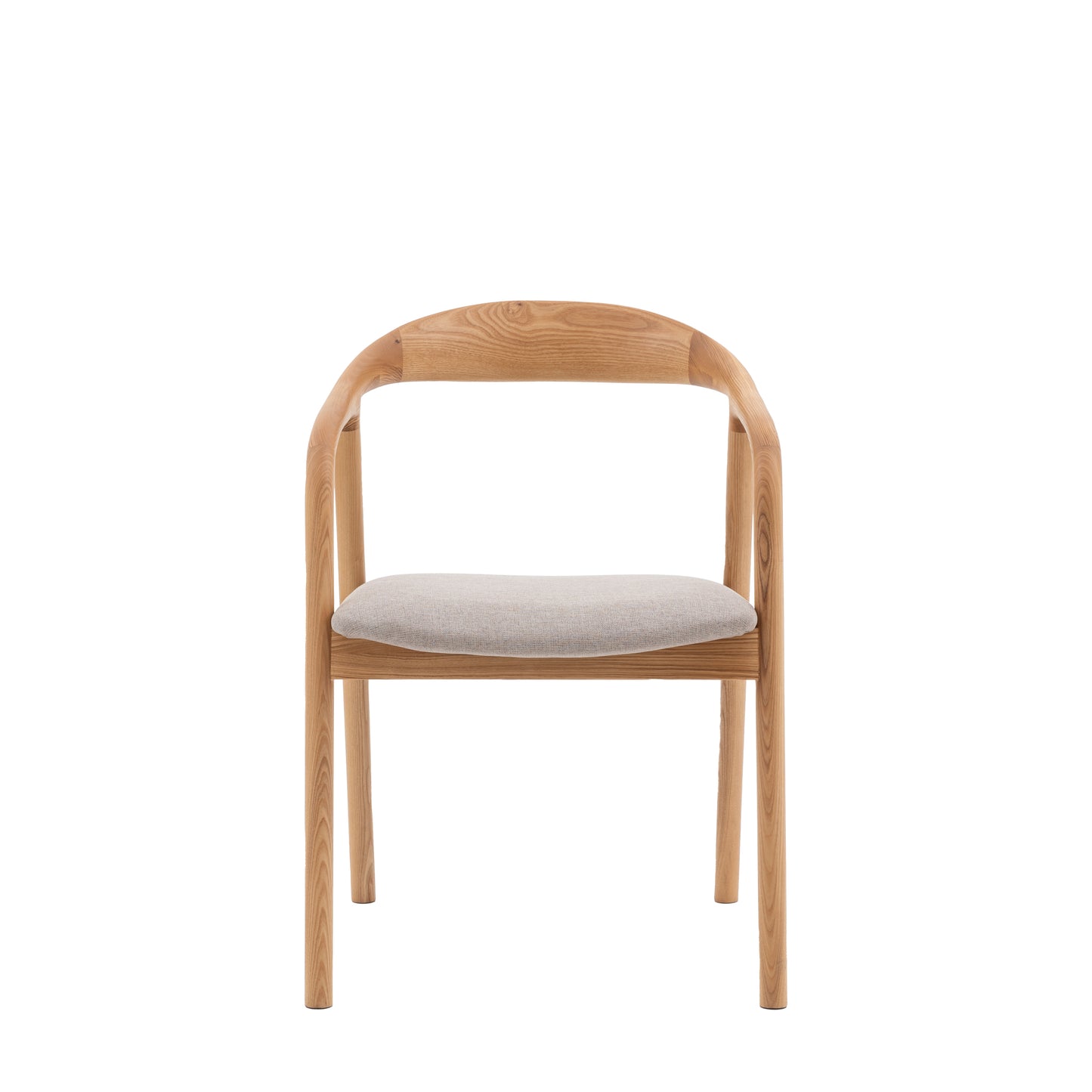 Midro oak dining chair with arms - upholstered seat