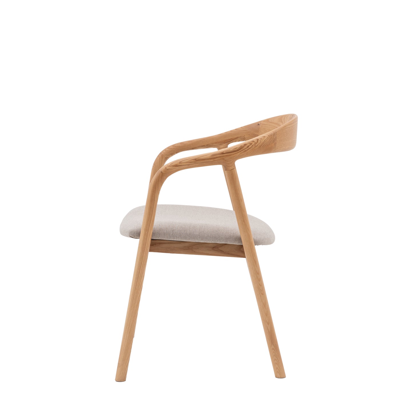 Midro oak dining chair with arms - upholstered seat