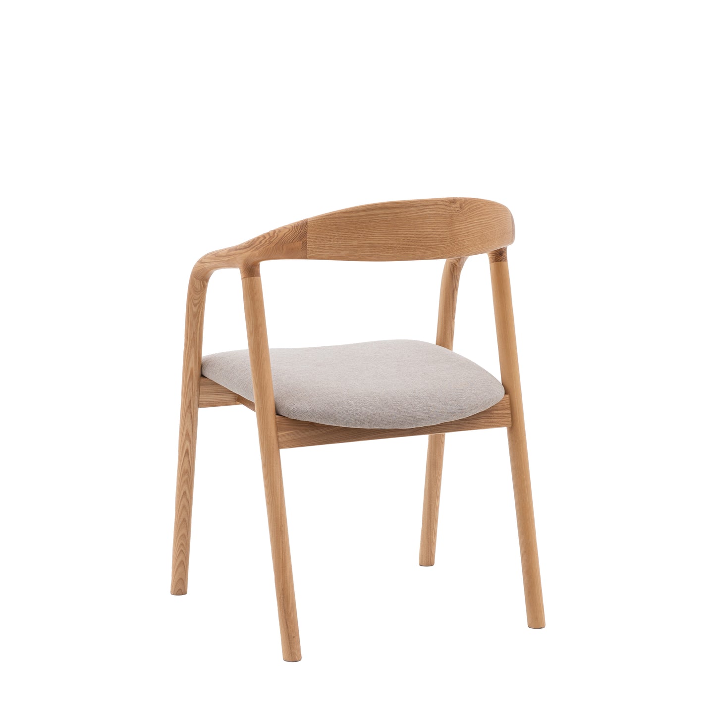 Midro oak dining chair with arms - upholstered seat