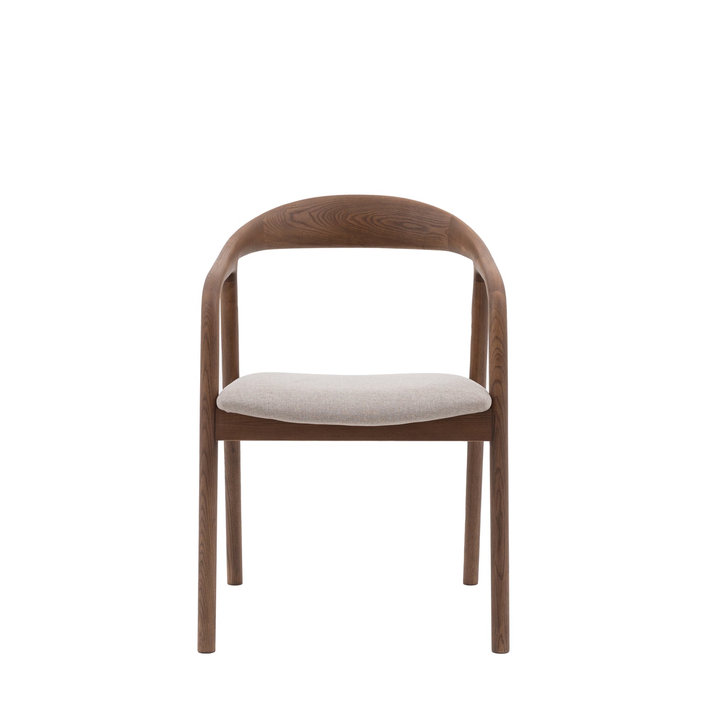 Midro walnut dining chair with arms - upholstered seat