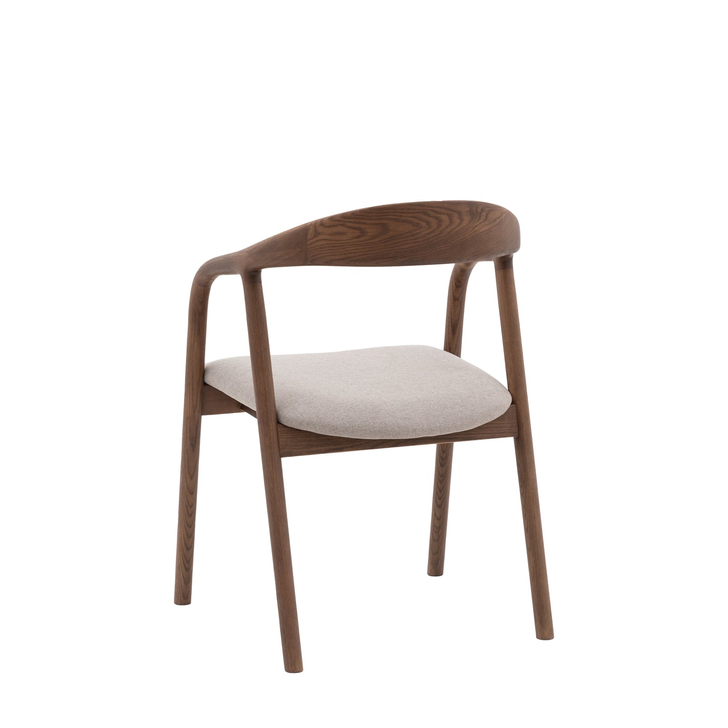 Midro walnut dining chair with arms - upholstered seat
