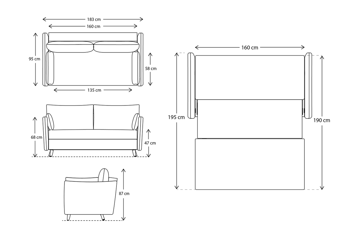 Swyft Model 08 Sofa Bed - More Sizes & Colours