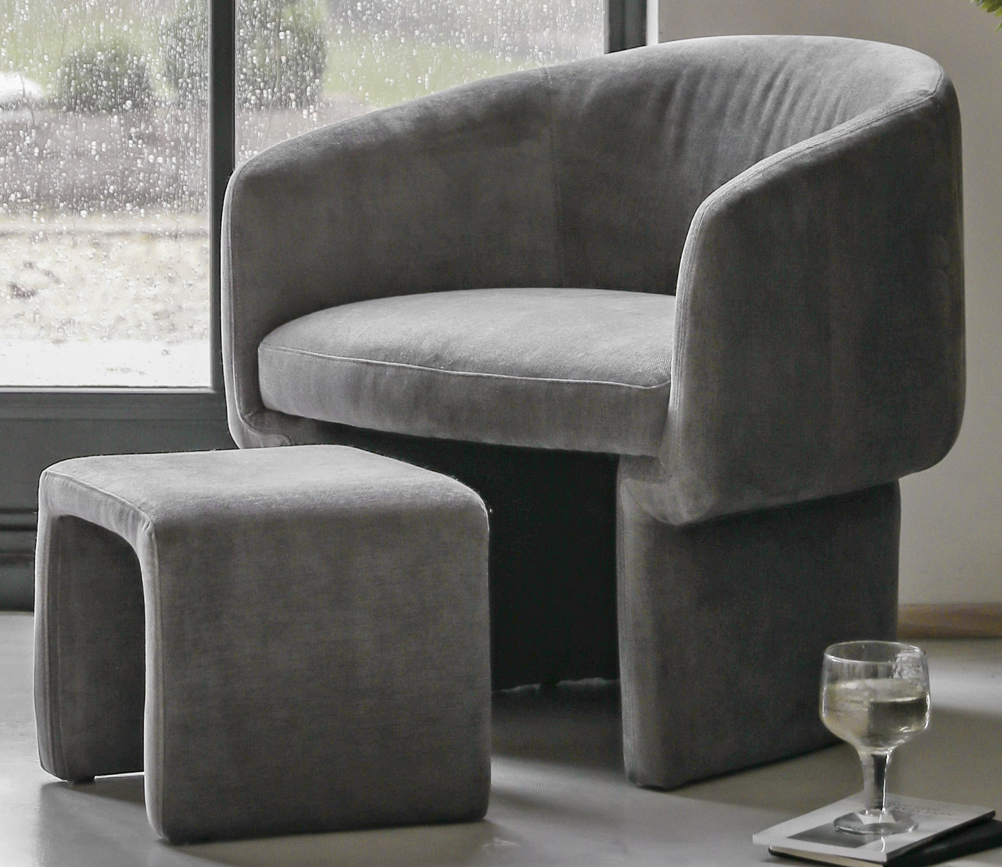 Azka Chair & Footstool